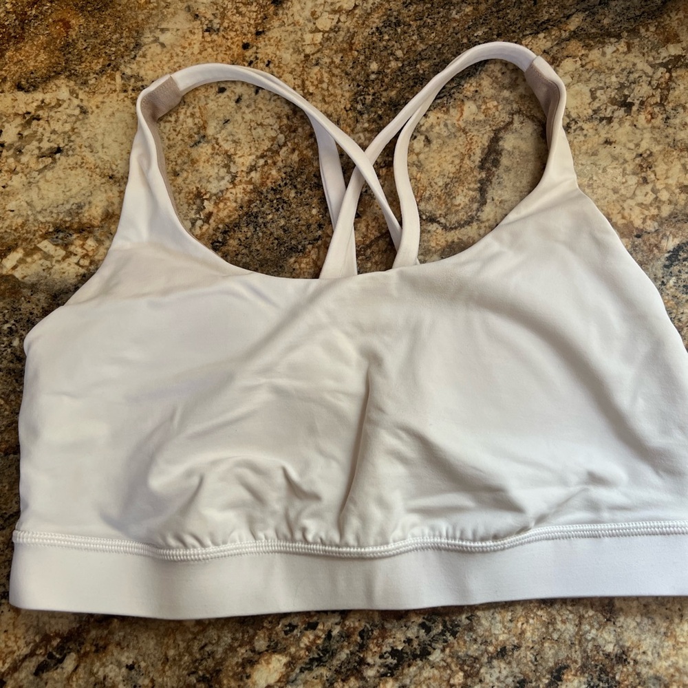 Women's White Sports Bra energy